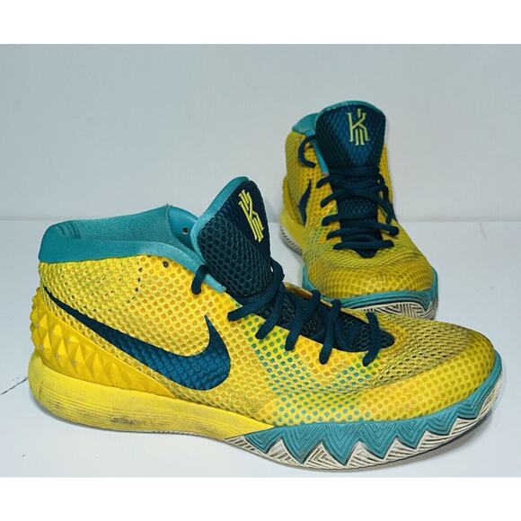 Nike Kyrie 1 Letterman Tour Yellow Teal University Gold 705277-737 Mens Size 9.5 - Picture 1 of 11